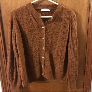 Beautiful lacy cardigan sweater, size large